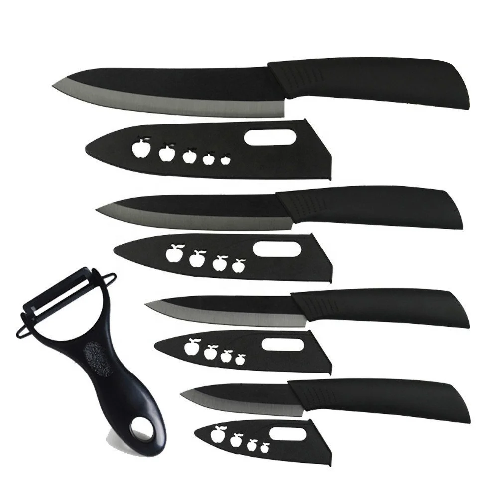 

FINDKING Zirconia black blade 3" 4" 5" 6" inch knife Peeler and covers knife set Non-slip handle ceramic knife set