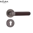 XIANA Modern Luxury Leather Zinc Alloy Interior Door Lever Handle