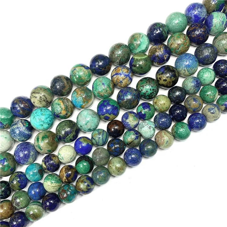 Wholesale Natural Azurite Beads Smooth Blue Green Japser Azurite Stone Beads in Strands, 100% natural color
Wholesale Natural Azurite Beads Smooth Blue Green Japser Azurite Stone Beads in Strands, 100% natural color