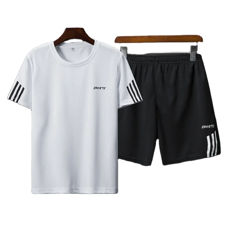 Men Short Sleeve T-shirt Custom Logo Contrast Side Stripe Design Summer Round Collar T-shirt and Shorts Men Gym 2 Piec Set, 5 colours
Men Short Sleeve T-shirt Custom Logo Contrast Side Stripe Design Summer Round Collar T-shirt and Shorts Men Gym 2 Piec Set, 5 colours