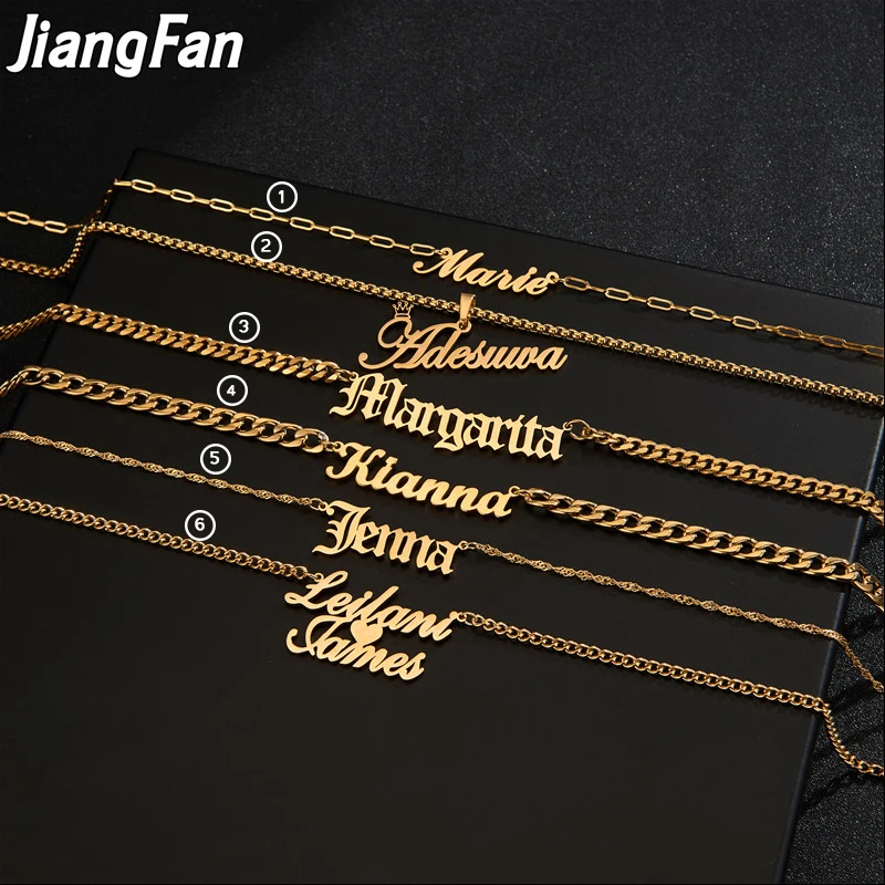 Stainless Steel Custom Gold Twisted Necklaces With Personalized Name Pendant Women Men
Stainless Steel Custom Gold Twisted Necklaces With Personalized Name Pendant Women Men