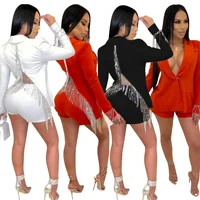 Women's Fashion tassel Suit Shorts Sets Jackets Blazer Suits 2 Piece Clothes Deep V Neck outfit Outwear
Women's Fashion tassel Suit Shorts Sets Jackets Blazer Suits 2 Piece Clothes Deep V Neck outfit Outwear