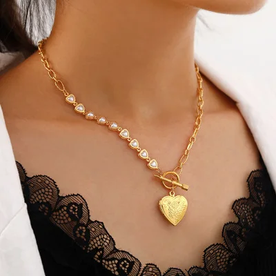 Women Jewelry Gift Stainless Steel Pearl Bead Heart Pendant Necklace Stainless Steel link Chain Love Heart Photo Locket Necklace
Women Jewelry Gift Stainless Steel Pearl Bead Heart Pendant Necklace Stainless Steel link Chain Love Heart Photo Locket Necklace