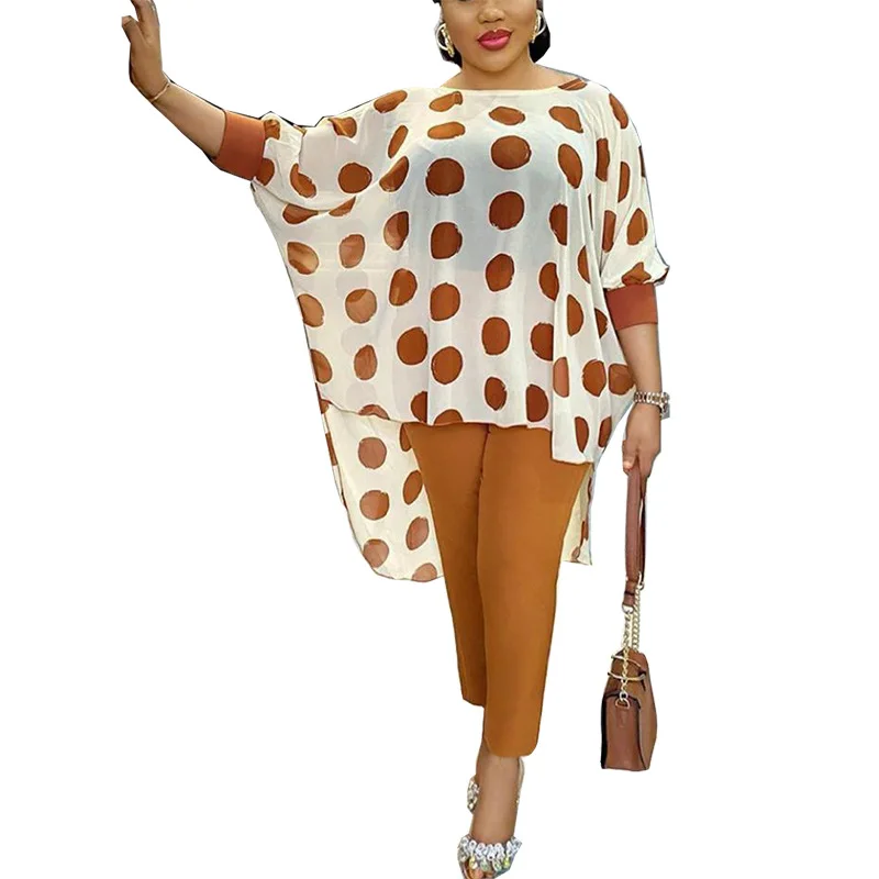 African mother's classic hot selling women's clothes large two piece set Chiffon wave point top pencil pants summer 2020, As showed
African mother's classic hot selling women's clothes large two piece set Chiffon wave point top pencil pants summer 2020, As showed