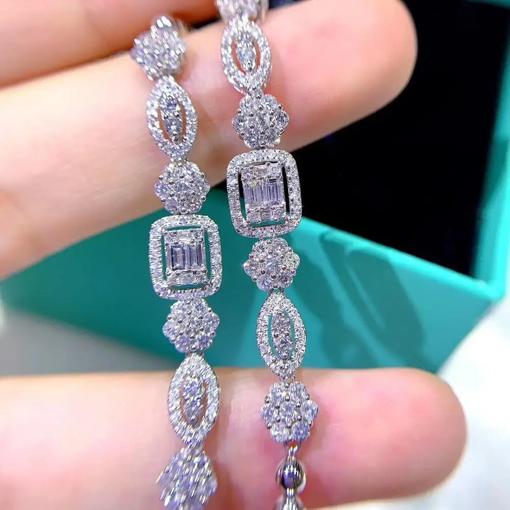 Hot selling 1carat natural diamonds with main stone Emerald Cutting diamonds 18k gold bracelet for ladies, White
Hot selling 1carat natural diamonds with main stone Emerald Cutting diamonds 18k gold bracelet for ladies, White