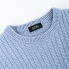 20ALM004Men knit sweater cashmere wool men wool sweater cable pullover knitwear sweater