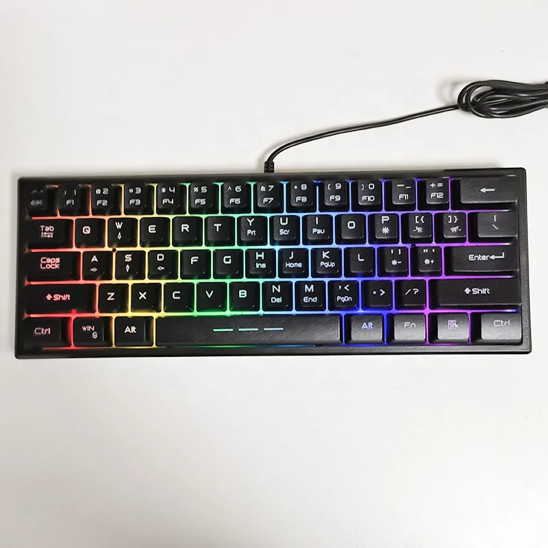 New arrival 61 keys colorful waterproof USB Wired RGB 60% mechanical keyboard, Black white pink blue
New arrival 61 keys colorful waterproof USB Wired RGB 60% mechanical keyboard, Black white pink blue