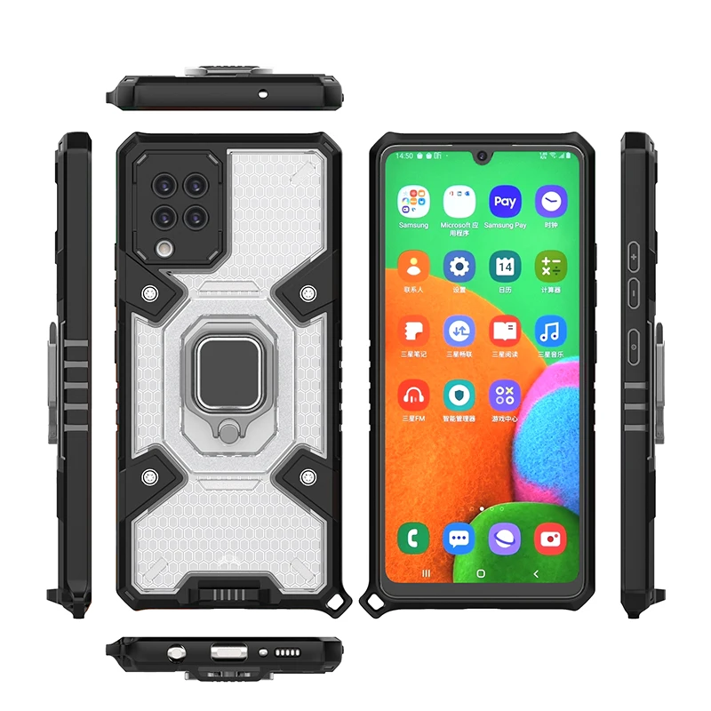 Lanyard Mobile Covers TPU PC Shell Case Back Phone Covers Cell Phone Cases with Ring Holder Kickstand For Samsung A42 5G
Lanyard Mobile Covers TPU PC Shell Case Back Phone Covers Cell Phone Cases with Ring Holder Kickstand For Samsung A42 5G