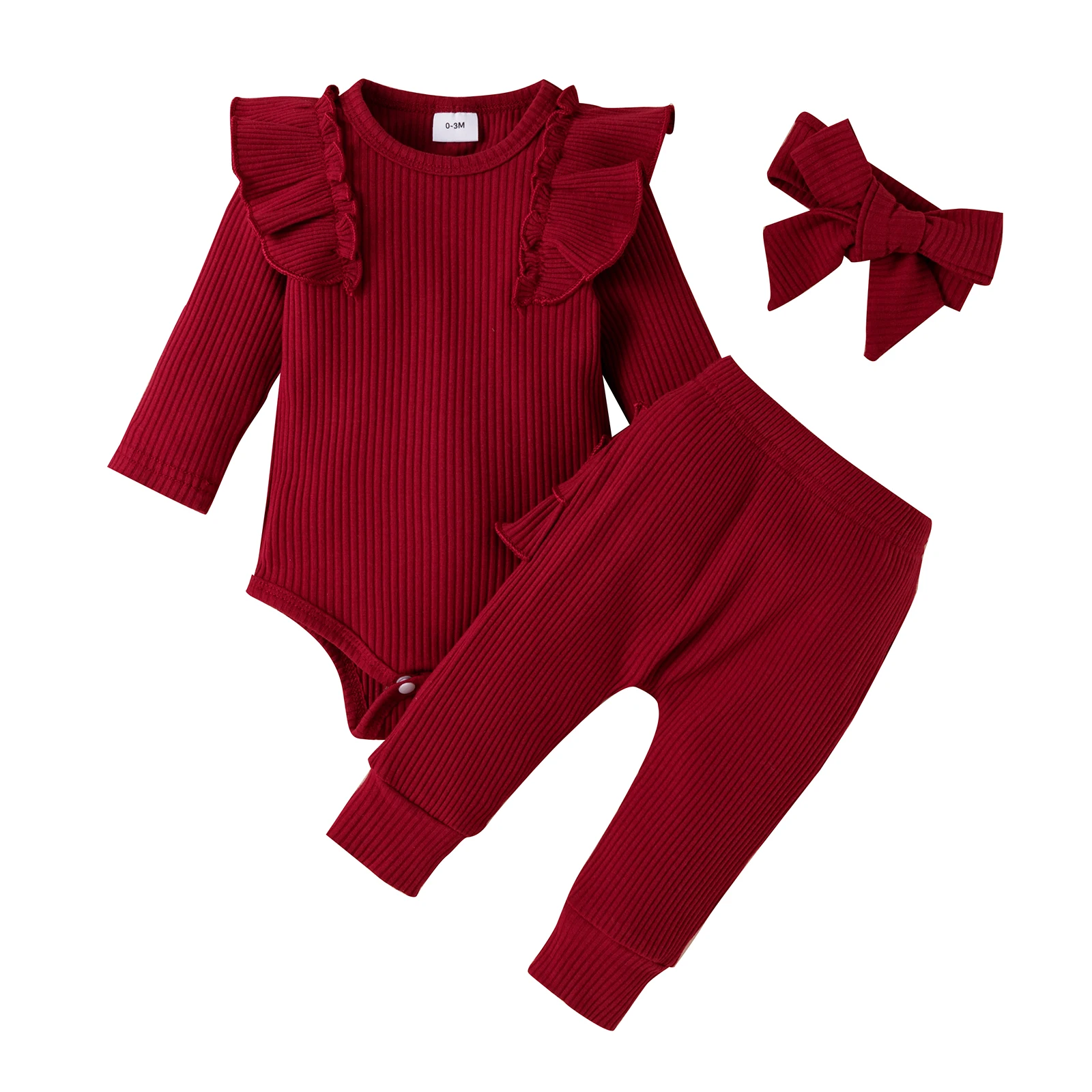 Fall Winter Ribbed Baby Clothes Red Color Sleep suits Ruffle Newborn Girls Rompers jumpsuit, Picture show
Fall Winter Ribbed Baby Clothes Red Color Sleep suits Ruffle Newborn Girls Rompers jumpsuit, Picture show