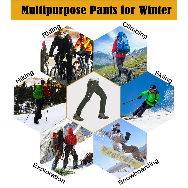 Men climbing pants Thermal Outdoor Hiking Waterproof Camping Trekking Trousers Sports Mountain Pants