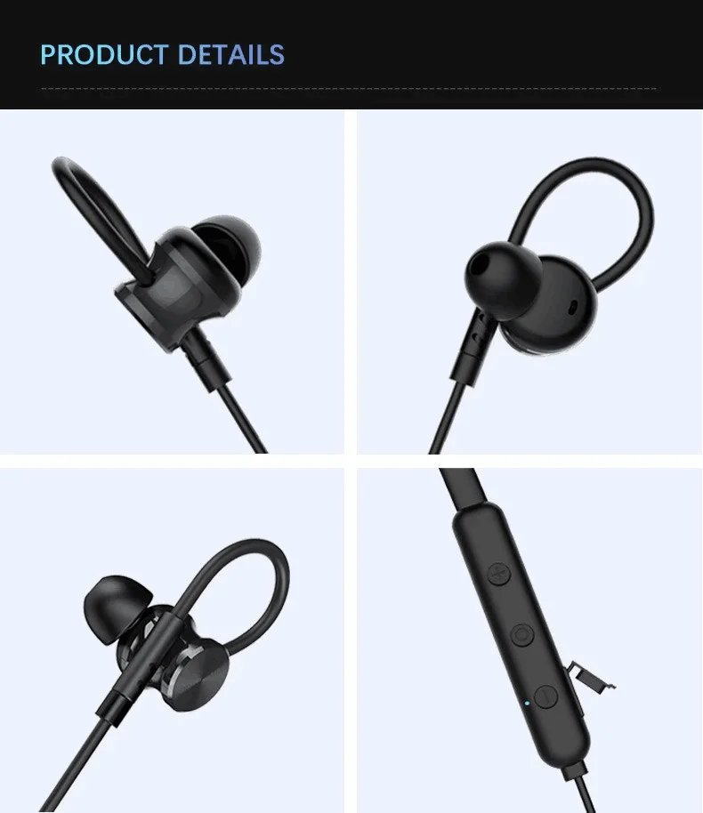 E12 magnetic in-Ear stereo sound wireless neckband earphone sports waterproof headphone with mic - ANKUX.COM