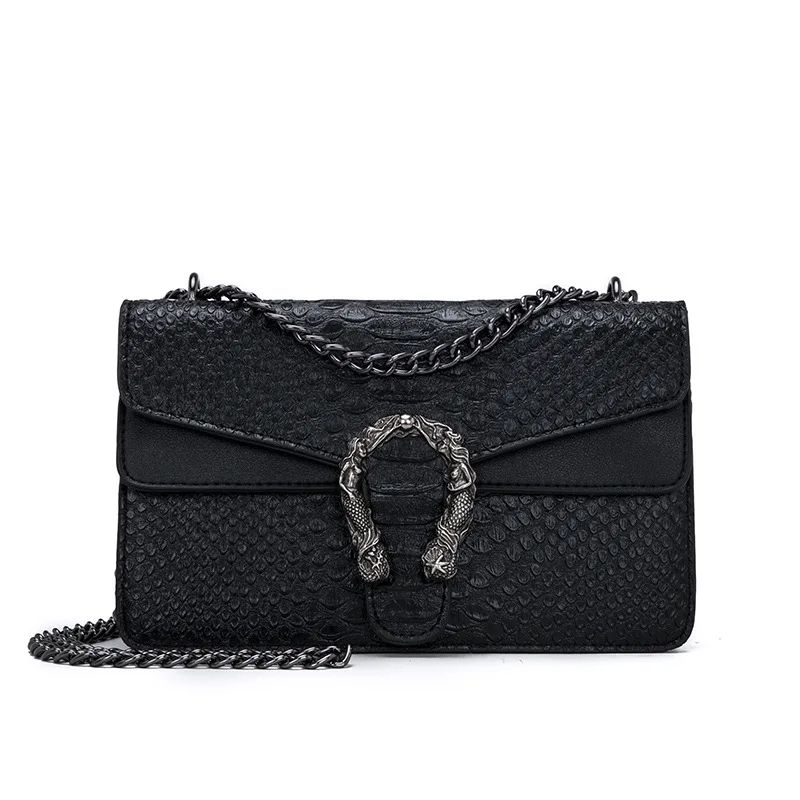 Custom Dropshipping New Style Snake Fashion Alligator PU Leather Designer Chain Shoulder Crossbody Women Handbag, Black
Custom Dropshipping New Style Snake Fashion Alligator PU Leather Designer Chain Shoulder Crossbody Women Handbag, Black