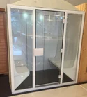 Glass Door Sauna Acrylic Steam Room For 10 People With Full Glass Front Door Hammam Sauna Steam Box Cabin For Spa