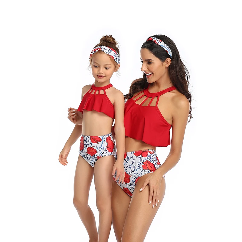 Family Matching Top And High Waist Bottom Bikini Swimsuit Sets Two Piece Bathing Suits Mommy And Me Swimwear, Customized color
Family Matching Top And High Waist Bottom Bikini Swimsuit Sets Two Piece Bathing Suits Mommy And Me Swimwear, Customized color