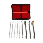 Gun Cleaning Brush Pick Kit 3 Brass Steel Nylon Brush 6 Stainless Steel Rifle Pistol Cleaning Tool With Carry Case