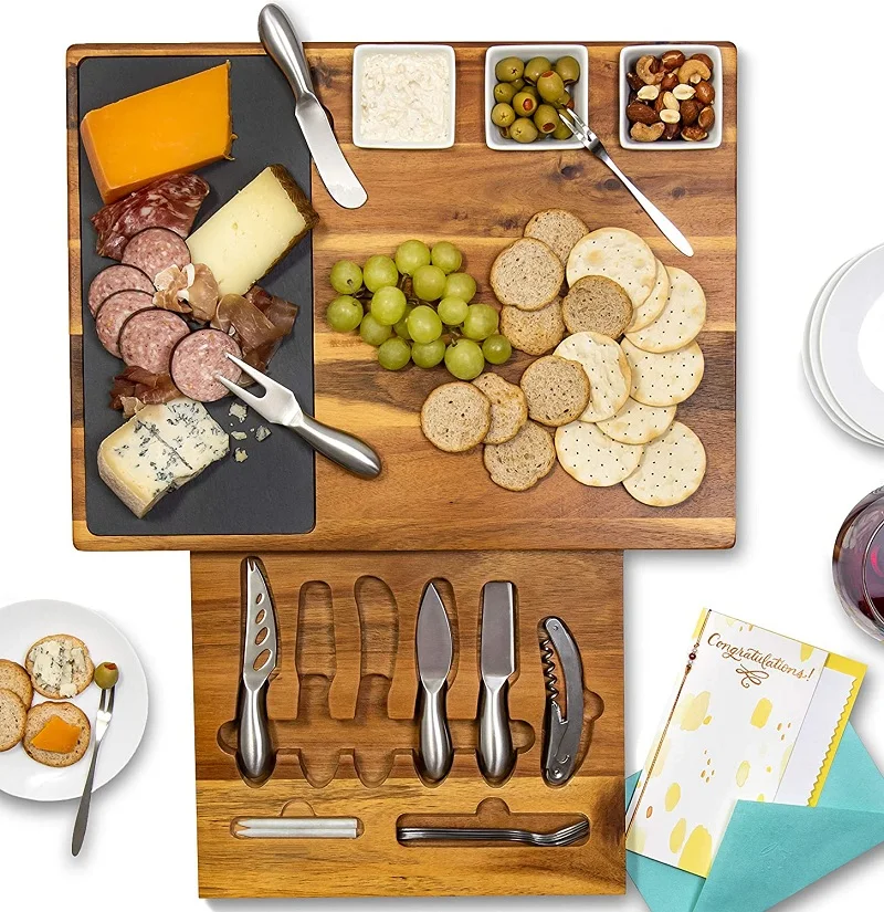 Extra Large Charcuterie Board Set- 19-Piece Cheese Board and Knife Set - Wedding & Holiday Gift Platter or House Warming Present
Extra Large Charcuterie Board Set- 19-Piece Cheese Board and Knife Set - Wedding & Holiday Gift Platter or House Warming Present