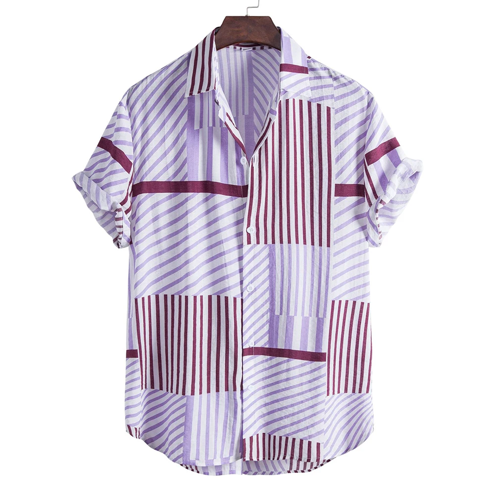 Wholesale Men's Short Sleeve Shirt Polyester Cotton Casual Digital Printing Fashion stripe shirt shirts for men
Wholesale Men's Short Sleeve Shirt Polyester Cotton Casual Digital Printing Fashion stripe shirt shirts for men