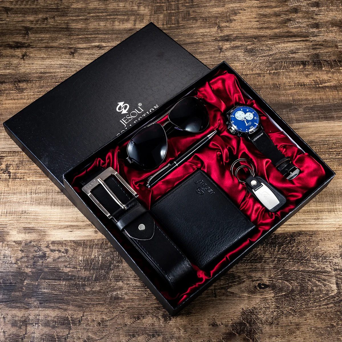 Fashion Watch Men Gift Set Sunglasses Top Quality Belt Wrist Watch Folding wallet Tie Tie Clip Father Men's Valentine Day Gifts
Fashion Watch Men Gift Set Sunglasses Top Quality Belt Wrist Watch Folding wallet Tie Tie Clip Father Men's Valentine Day Gifts