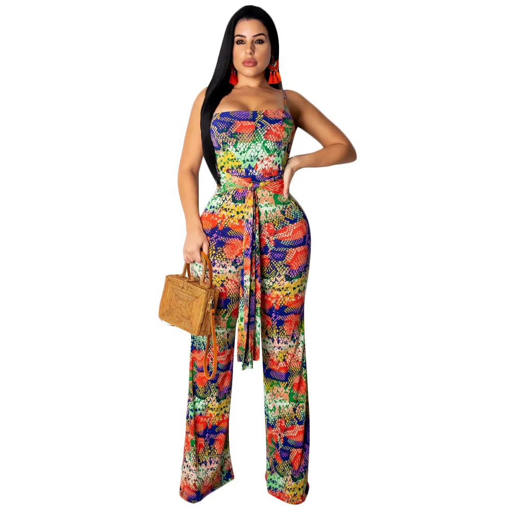 2021 online hot sale fashion shoulder strap halter animal print jumpsuit wide leg pants two-piece women's clothing, Multicolor
2021 online hot sale fashion shoulder strap halter animal print jumpsuit wide leg pants two-piece women's clothing, Multicolor
