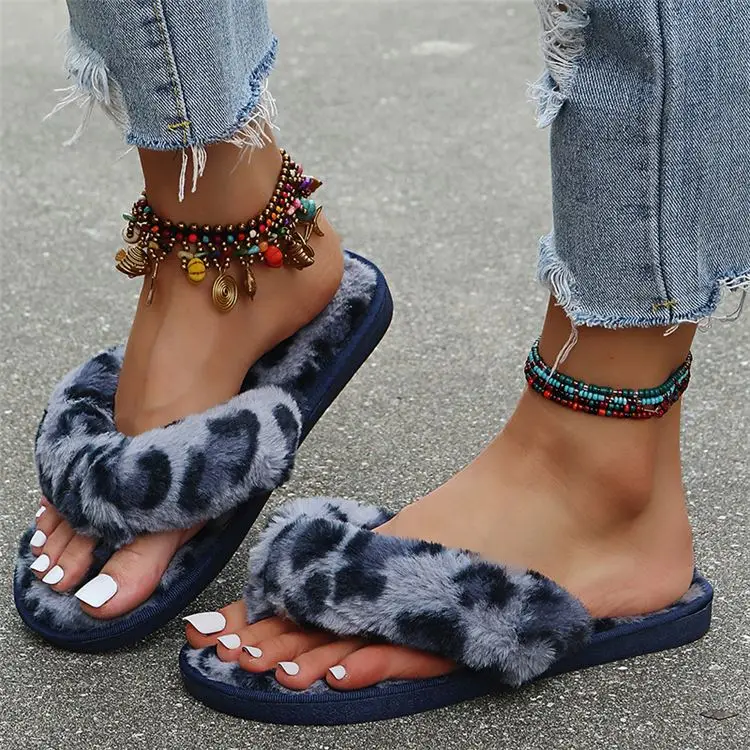 FASHIONWINNIE Fashionable New Leopard Faux Fur House Womens Lady's Flat Flip Flops Slippers, Blue,khaki,pink,beige
FASHIONWINNIE Fashionable New Leopard Faux Fur House Womens Lady's Flat Flip Flops Slippers, Blue,khaki,pink,beige