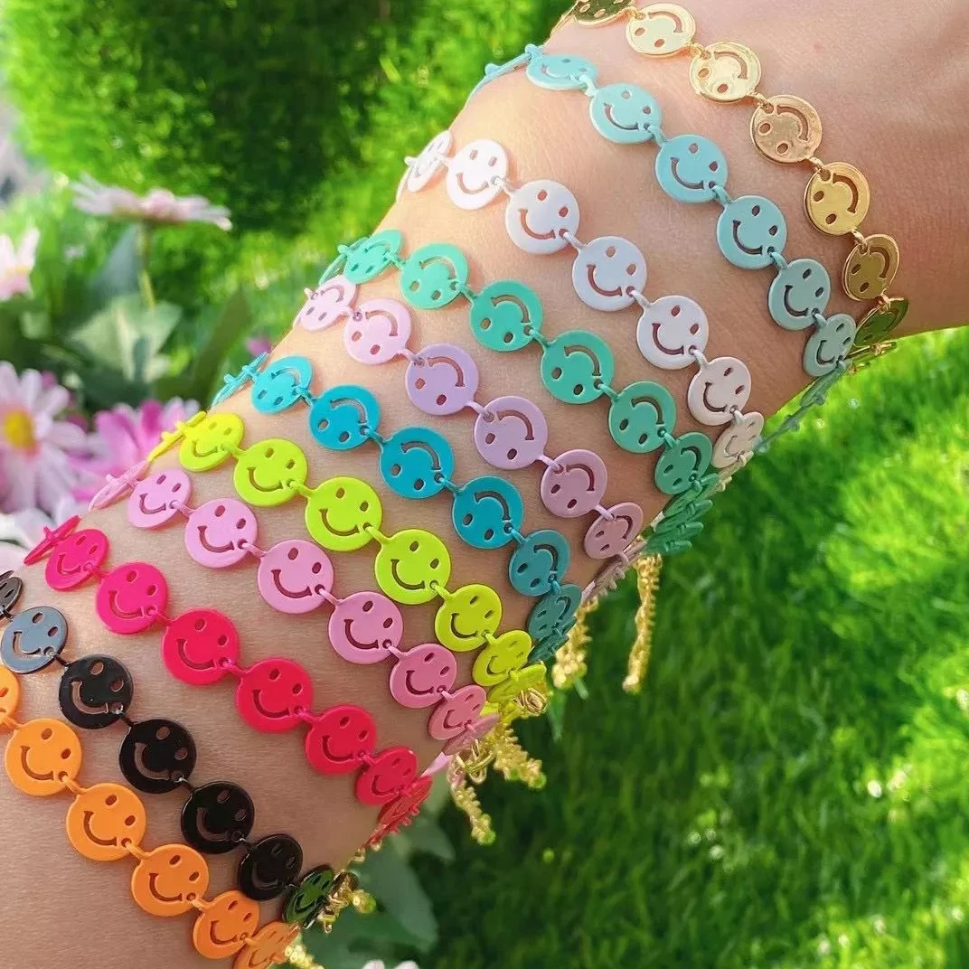 Personalized Womens Jewelry Enamel Round Smiley Face Chain Adjustable Colorful Enamel Necklace Bracelets for Women Girls Jewelry
Personalized Womens Jewelry Enamel Round Smiley Face Chain Adjustable Colorful Enamel Necklace Bracelets for Women Girls Jewelry