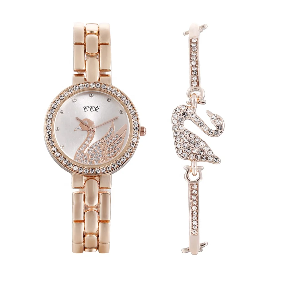Hot TW468 Luxury 2 PCS Jewelry Set Steel Watch Ladies Quartz Crystal Dial Swan Watches Stylish
Hot TW468 Luxury 2 PCS Jewelry Set Steel Watch Ladies Quartz Crystal Dial Swan Watches Stylish