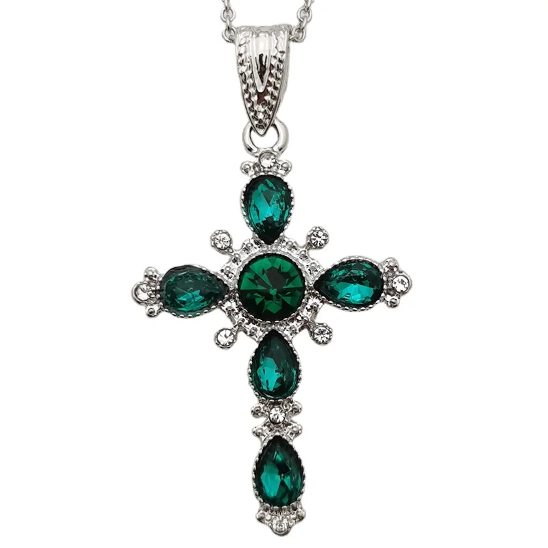 Tiny Cross Pendant Necklace Green Crystals From Rhodium Plated Celtic Knot Love Necklace For Women
Tiny Cross Pendant Necklace Green Crystals From Rhodium Plated Celtic Knot Love Necklace For Women