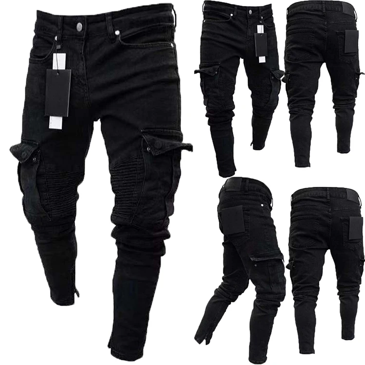 New Fashion Men Skinny Cargo Jeans Long Pant Denim Combat Biker Pocket Stretch Black Work Trousers
New Fashion Men Skinny Cargo Jeans Long Pant Denim Combat Biker Pocket Stretch Black Work Trousers