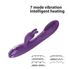 XSHARK 7 speed purple usb charging electric rabbit silicone vibrator waterproof adult sex toys for women