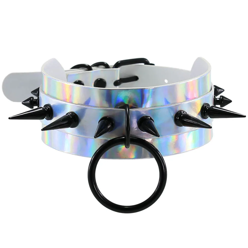 Hiphop Punk Laser color leather Choker necklace Circle alloy charm Sexy Pu leather Gothic necklace jewelry club party jewelry
Hiphop Punk Laser color leather Choker necklace Circle alloy charm Sexy Pu leather Gothic necklace jewelry club party jewelry