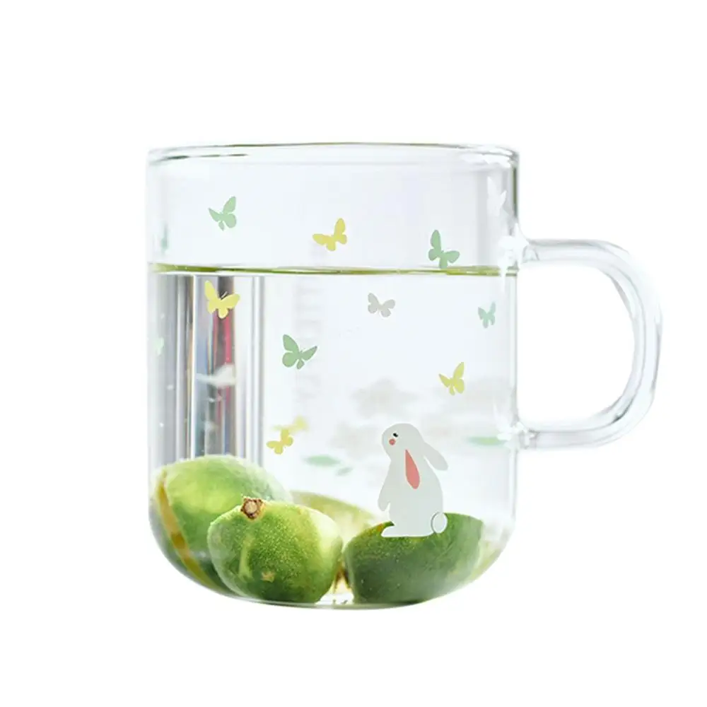 Rabbit Printed Glass Mug with Handle Cute Animal Borosilicate Glass Cups Drinking Tea, Transparent
Rabbit Printed Glass Mug with Handle Cute Animal Borosilicate Glass Cups Drinking Tea, Transparent
