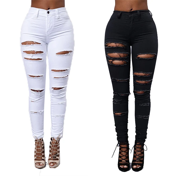 W253-wholesale 2021 ripped high waist women denim jeans pant ladies white jeans mujer
W253-wholesale 2021 ripped high waist women denim jeans pant ladies white jeans mujer