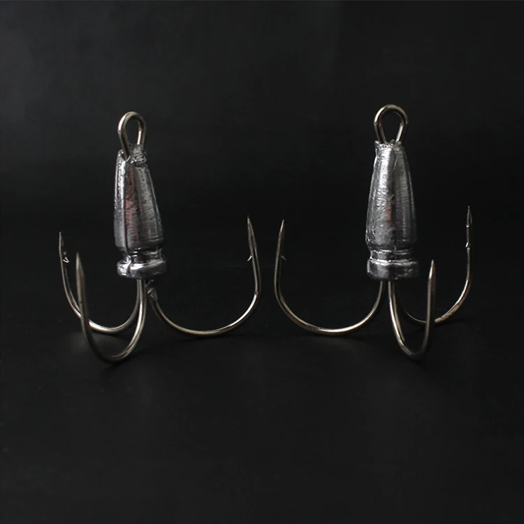 High carbon steel carp multifuntional fish fishing hook 4/0 5/0 treble with lead, Black chrome / tin
High carbon steel carp multifuntional fish fishing hook 4/0 5/0 treble with lead, Black chrome / tin