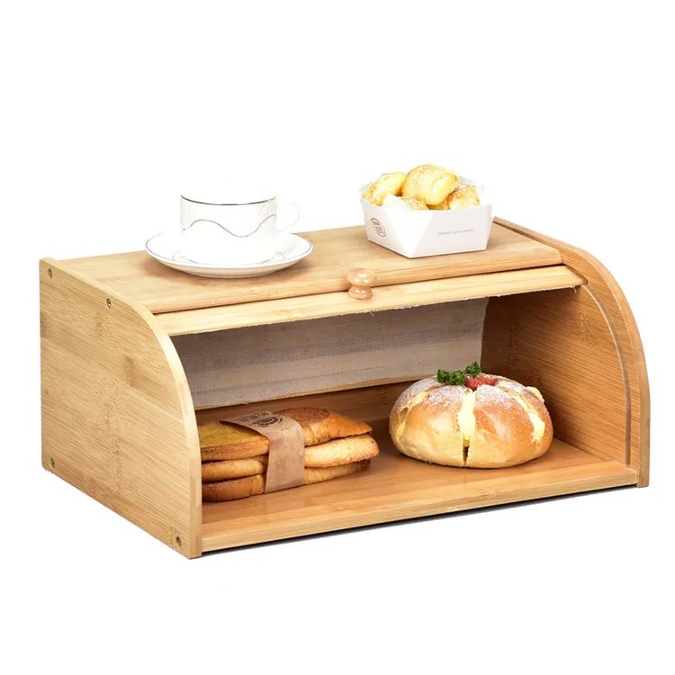 Amazon Hot Sale Natural Bamboo Roll Top Kitchen Dust Proof Food Storage Box Large Capacity Bamboo Bread Box
Amazon Hot Sale Natural Bamboo Roll Top Kitchen Dust Proof Food Storage Box Large Capacity Bamboo Bread Box