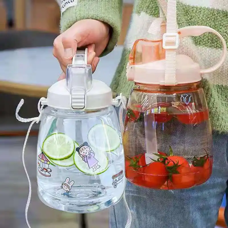Doyoung Dropshipping 44oz Cute Chubby Shaped Reusable Plastic Transparent Clear Water Bottle with Strap Straw Stickers, Pink white green blue
Doyoung Dropshipping 44oz Cute Chubby Shaped Reusable Plastic Transparent Clear Water Bottle with Strap Straw Stickers, Pink white green blue