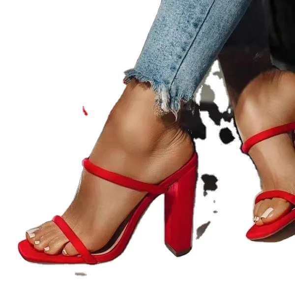2021 Ladies' High Heel Sandal Fish Mouth Block Heel Large Size Slipper, As shown in figure
2021 Ladies' High Heel Sandal Fish Mouth Block Heel Large Size Slipper, As shown in figure