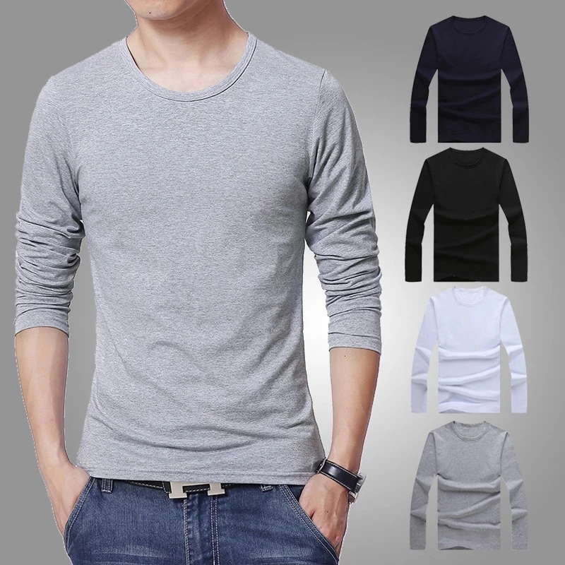 2021 men's T shirt 3 Basic colors Long Sleeve Slim T-shirt young men Pure color tee shirt 3XL size O neck Coldker, As shown
2021 men's T shirt 3 Basic colors Long Sleeve Slim T-shirt young men Pure color tee shirt 3XL size O neck Coldker, As shown