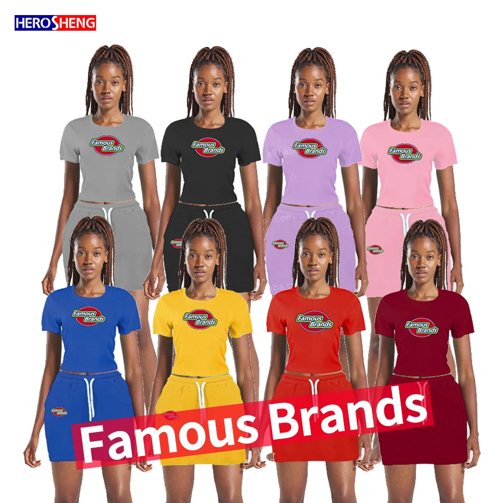 Clothing brands for resale women summer clothes two piece skirt set casual solid color printing Tshirt dicky skirt short set
Clothing brands for resale women summer clothes two piece skirt set casual solid color printing Tshirt dicky skirt short set