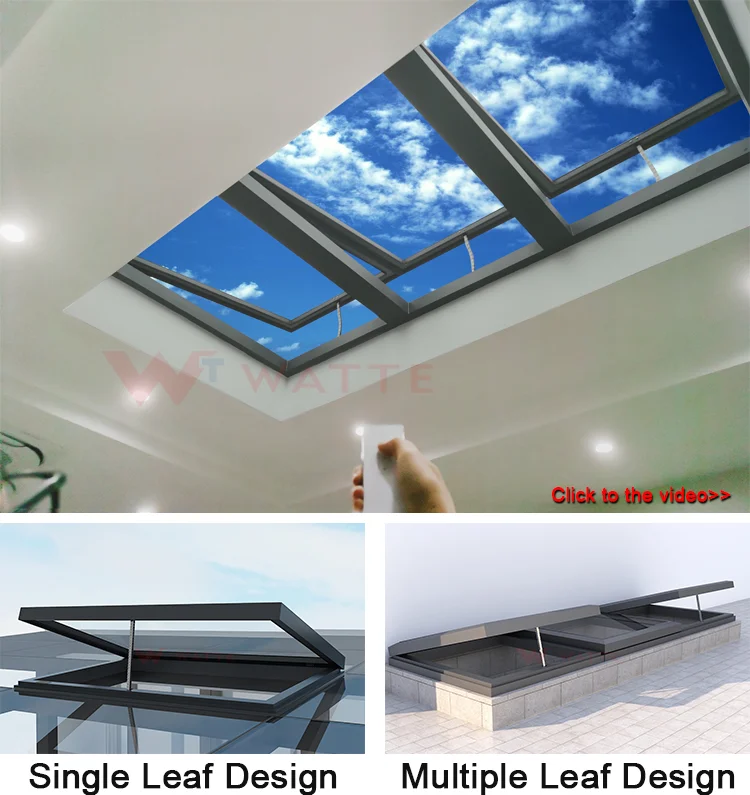 澳大利亚房屋天窗可伸缩玻璃屋顶窗户天窗电动天窗双层玻璃自动天窗