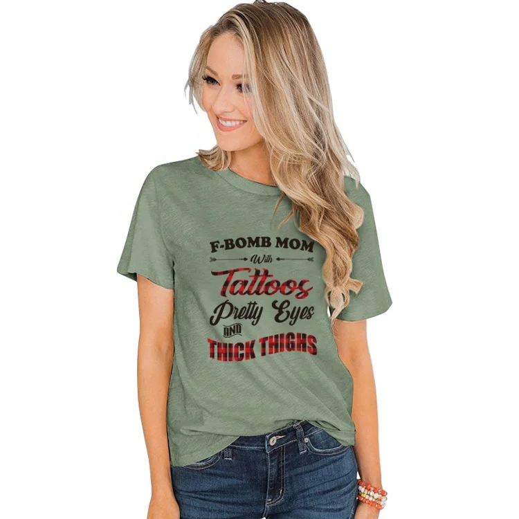 F-BOMB MOM letter short sleeve T-shirt top
F-BOMB MOM letter short sleeve T-shirt top
