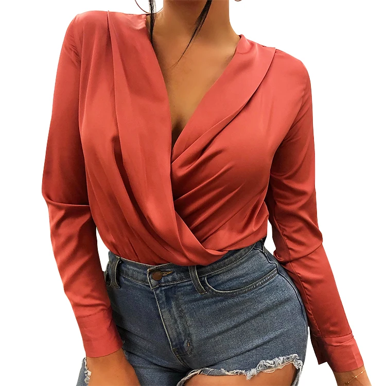 Cheap Ladies Trendy Workout Long Sleeve Women Deep V-neck Satin Sexy One Piece Bodysuits For Women
Cheap Ladies Trendy Workout Long Sleeve Women Deep V-neck Satin Sexy One Piece Bodysuits For Women