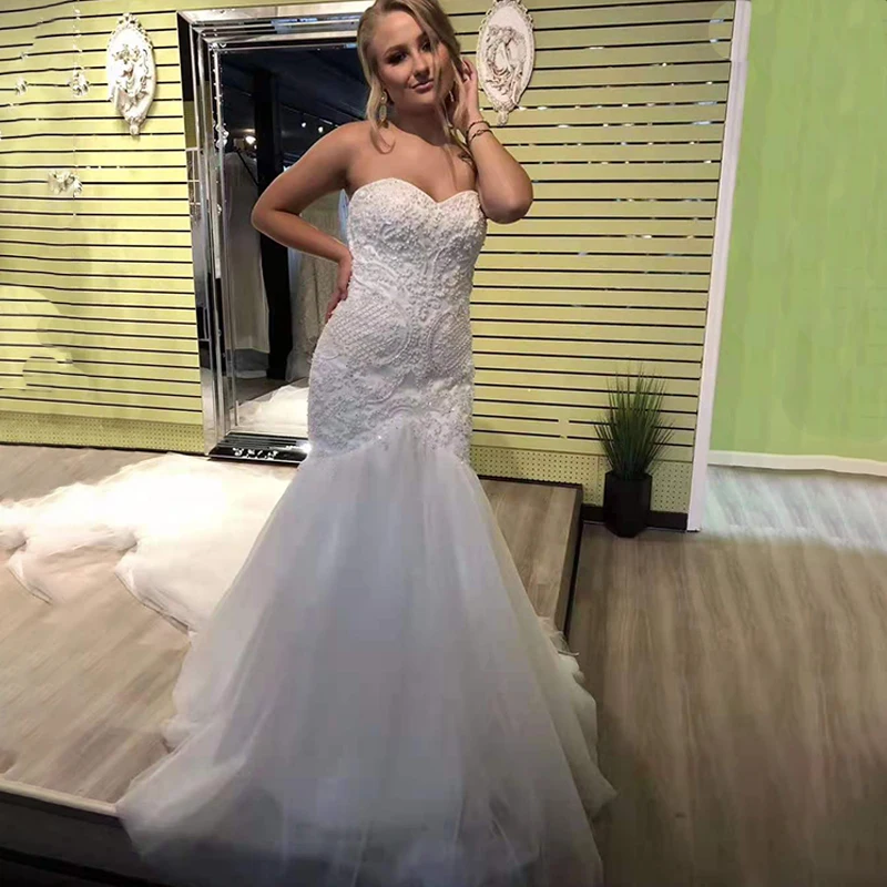 Jancember ARSM66289 2020 High Quality Fishtail Mermaid Lace Fabric Cheep Wedding Dress, Ivory
Jancember ARSM66289 2020 High Quality Fishtail Mermaid Lace Fabric Cheep Wedding Dress, Ivory