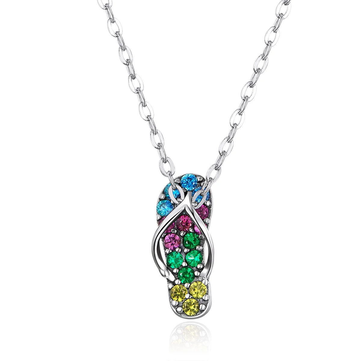 Summer Beach Flip Flop Pendant Necklace for Women 925 Sterling Silver Colorful CZ Jewelry
Summer Beach Flip Flop Pendant Necklace for Women 925 Sterling Silver Colorful CZ Jewelry