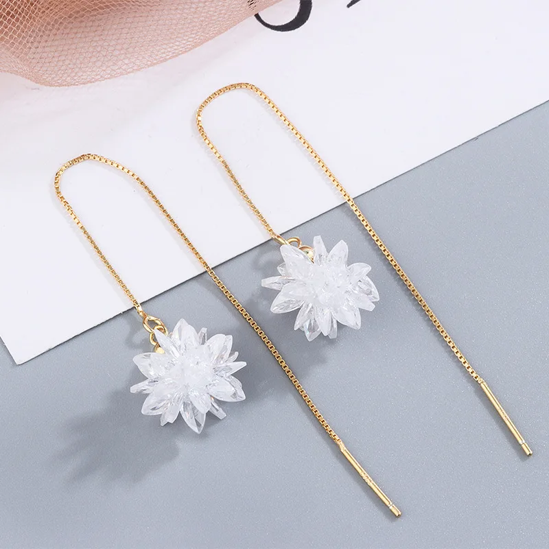 2021 Elegant jewelry Shining ice flower wire earrings silver 925 sterling silver earrings, Silver color
2021 Elegant jewelry Shining ice flower wire earrings silver 925 sterling silver earrings, Silver color