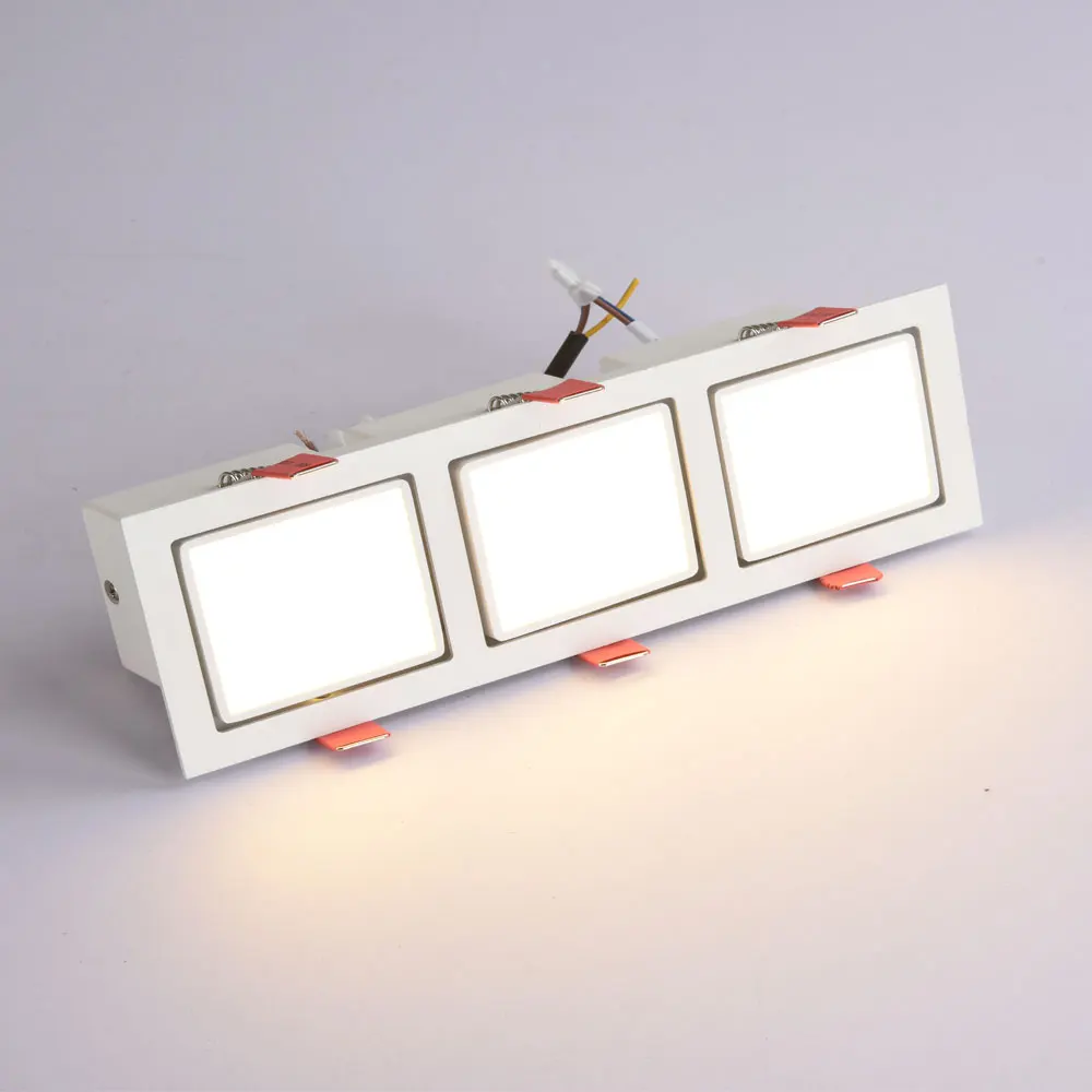 LED Square Downlight Embedded 1x7w 2x7w 3x7w Ceiling Lamp Adjustable Anti-glare LED Down Light Spotlight for Meeting room