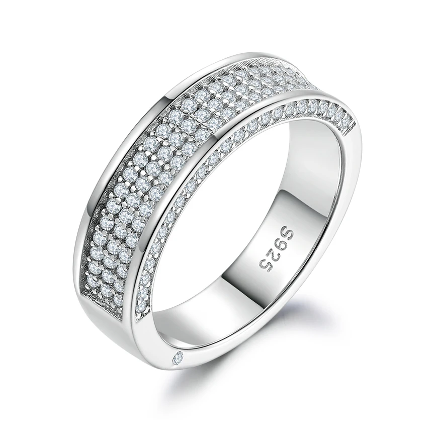 Trendy Silver Jewelry Rings Full-diamond Chunky Finger Rings Rhodium Plated Couple Wedding Rings 925 Silver
Trendy Silver Jewelry Rings Full-diamond Chunky Finger Rings Rhodium Plated Couple Wedding Rings 925 Silver