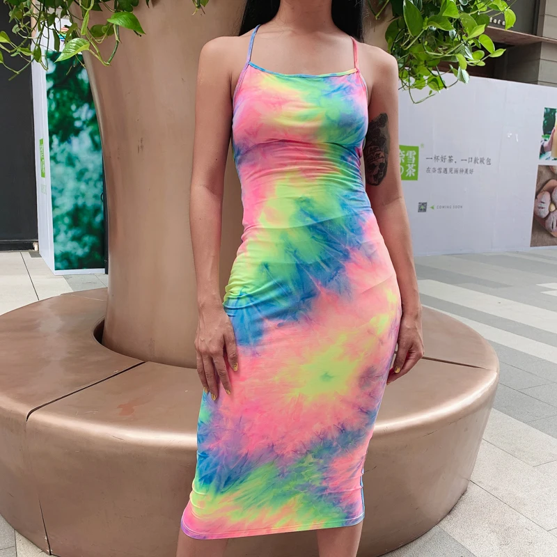 Wholesale Long Spaghetti Strap Backless Long Multi Color Trending Tie Dye Maxi Dress, Customized
Wholesale Long Spaghetti Strap Backless Long Multi Color Trending Tie Dye Maxi Dress, Customized