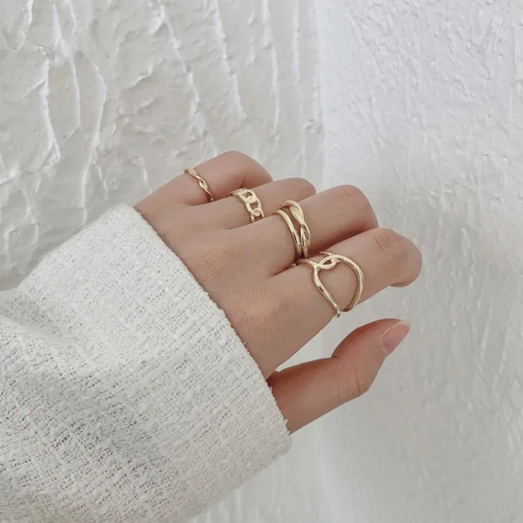 Creative Five Piece Ring Set Hollow out Personalized Index Finger Geometry rings set for girls fashion ring
Creative Five Piece Ring Set Hollow out Personalized Index Finger Geometry rings set for girls fashion ring