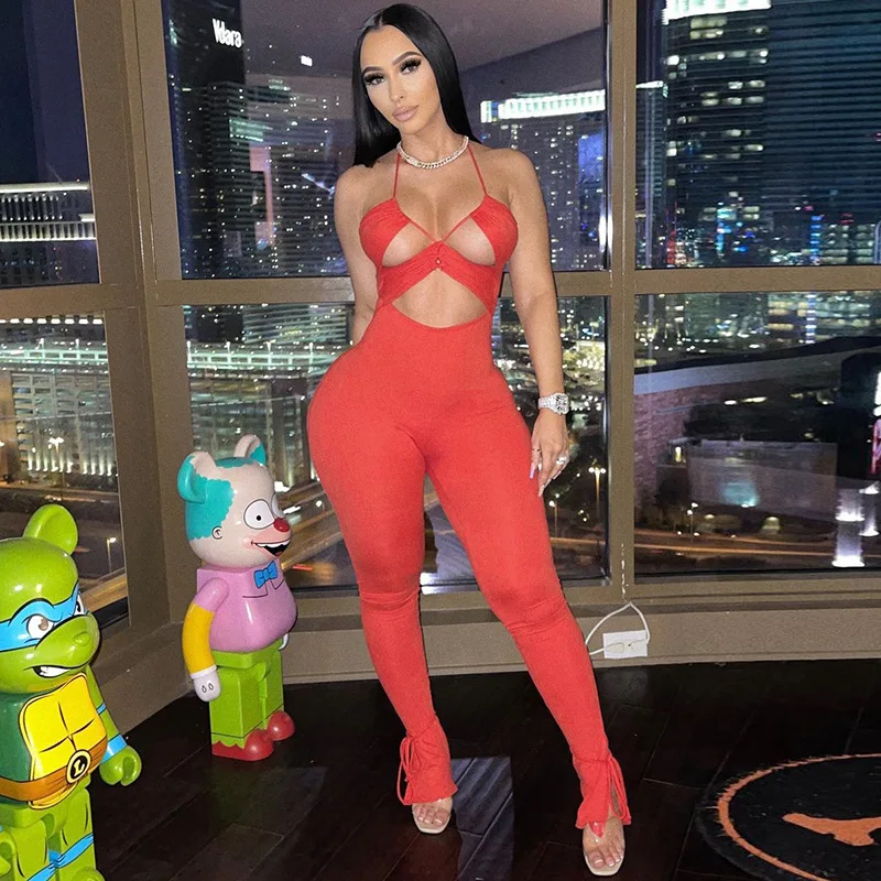 Good quality new style women sexy hollow bandage slim backless red romper jumpsuit pants
Good quality new style women sexy hollow bandage slim backless red romper jumpsuit pants