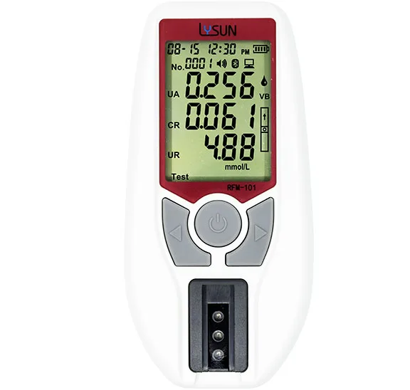 Lysun portable 3in1 kidney Renal Function meter for test Creatinine / Uric Acid &/Urea Strips
Lysun portable 3in1 kidney Renal Function meter for test Creatinine / Uric Acid &/Urea Strips